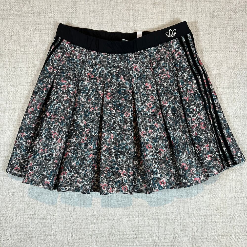 ADIDAS Primegreen Skirt Sz L Flouncy Floral Midi Skirt Multicolor Athleisure Y2k - Picture 2 of 11